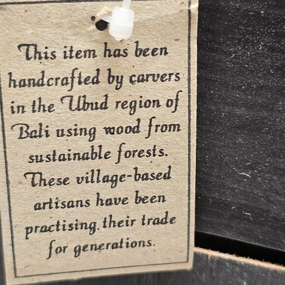 New Earthbound Trading Co Artisan Folk Art Wood Mirror Wall Hand Made Elephant - Picture 7 of 16